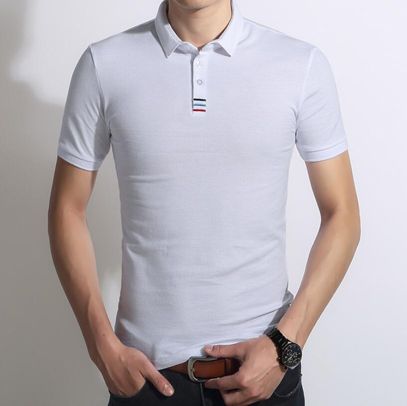 Men's Polo Shirt Cotton Short Sleeve Shirt Summer Breathable Solid Male Casual Business Menswear