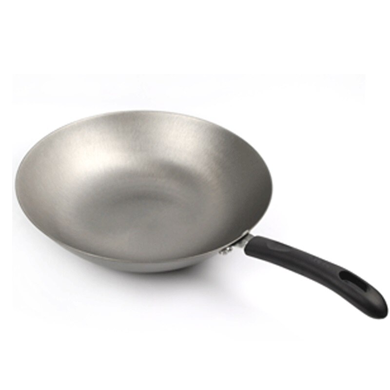 Four à Wok en fonte raffinée poêle en fer assortie fond plat épaissi sans revêtement santé 32cm marmite cuisine
