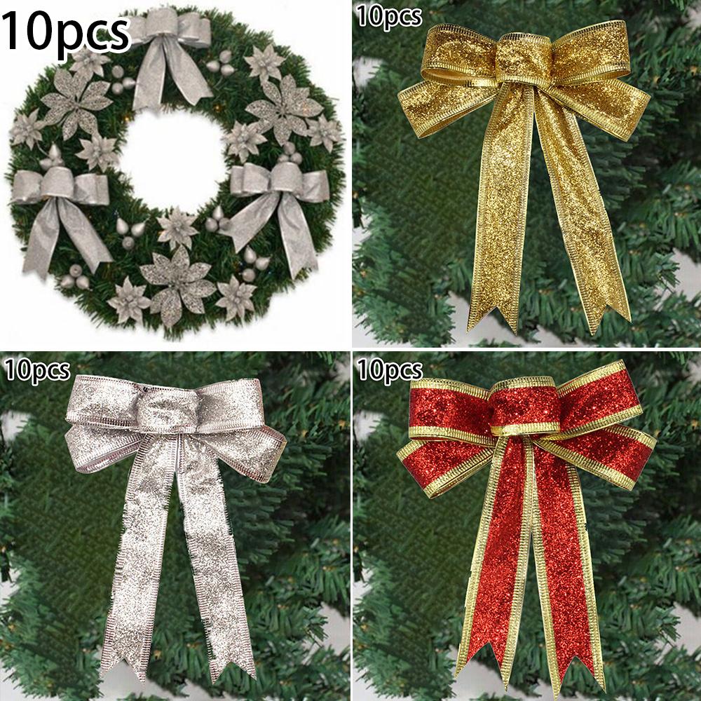 Chritmas Bows decor Sparkling Christmas Tree decor 13cmx12cm Large Bowknot