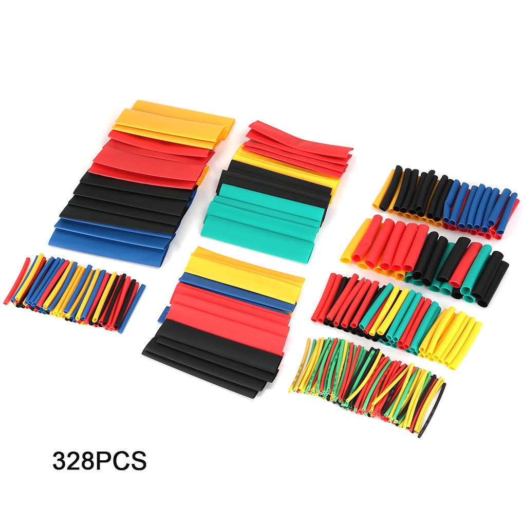 127 Pcs Heat Shrink Sleeving Tube Tube Assortment Kit Electrical Connection Electrical Wire Wrap Cable Waterproof Shrinkage 2:1