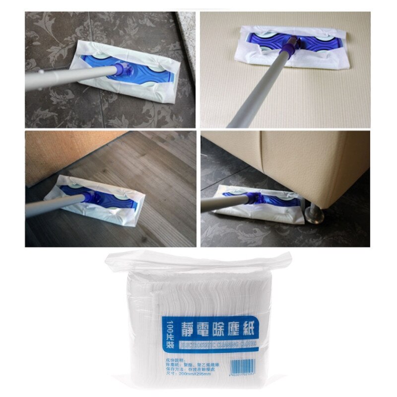 Balai serpillière jetable anti-poussière électrostatique, 300/100 pièces, lingettes de rechange pour la cuisine, la salle de bain et la maison