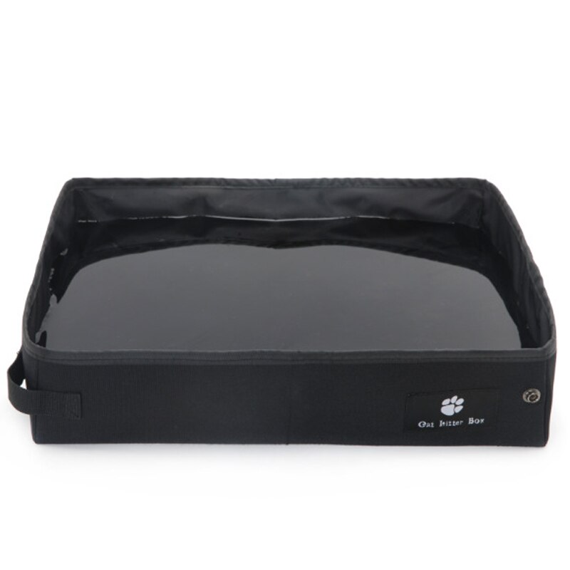Kat sengepander oxford stof sammenfoldelig kattebakke udendørs vandtæt toilet til killinger rengøringsudstyr til kæledyr: Sort / S