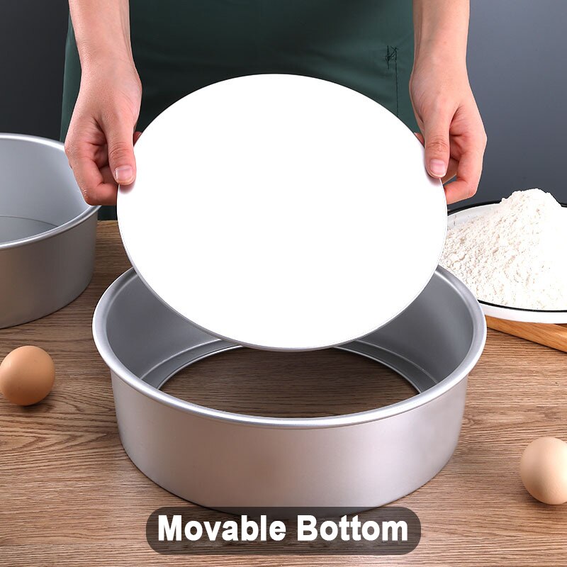 2/4/5/6/7/8/9/10 Inch Round Cake Pan Set with Removable Bottom Aluminum Alloy Chiffon Cake Mould Set Round Cakes Kitchen Tools