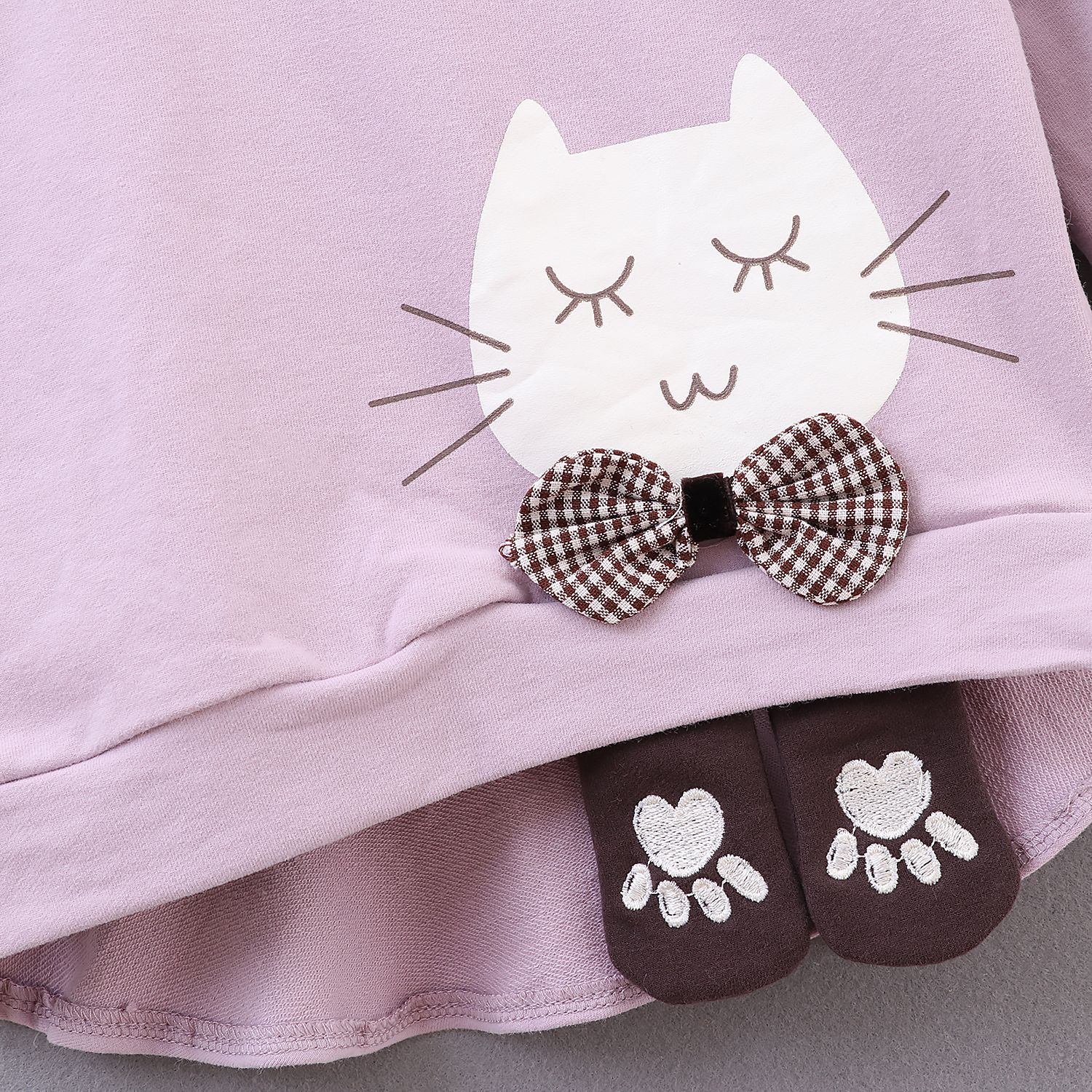 enfant en bas âge bébé fille sweats à capuche chat 4 couleurs automne manches longues haut hiver violet rose jaune Beige sweat à capuche