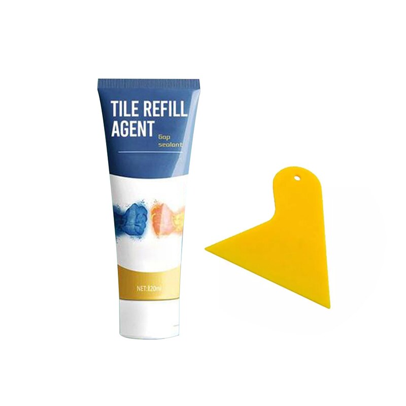 Wall Tile Grout Restoring Agent Tile Gap Repair Bathroom Porcelain Filling Grout Waterproof Cleaner with Scraper: 120ML