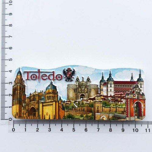 Recuerdos de turismo mundial y urbano de hitos españoles, decoración de imán para nevera de Barcelona, Madrid, Granada, Sevilla, Toledo, Córdoba, España: 5