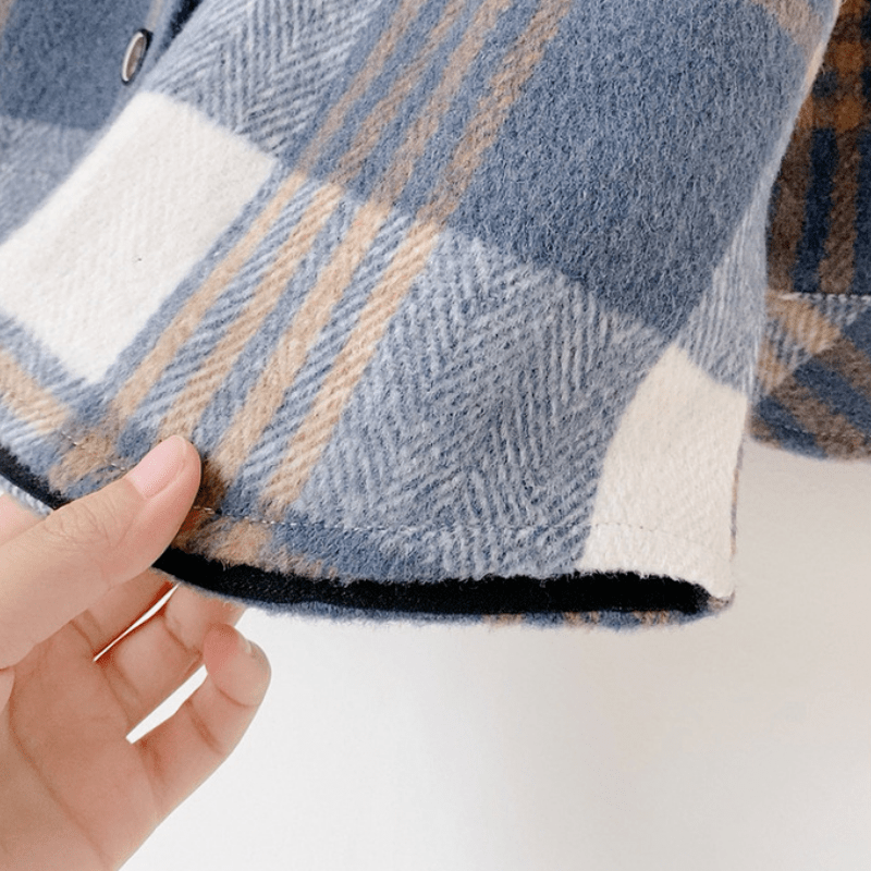 Baby pige dreng plaid skjorte jakke barneskjorte tykt uld løst outfit vinter forår efterår baby fritidstøj 1-8y