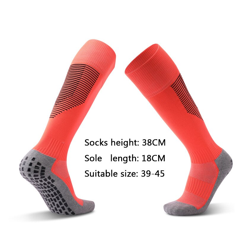 Sweat-Absorbent Wear-Resistant Men&#39;s Soccer Socks Towel Bottom Thickened Football Stocking Over Knee Long Tube Calcetines Hombre