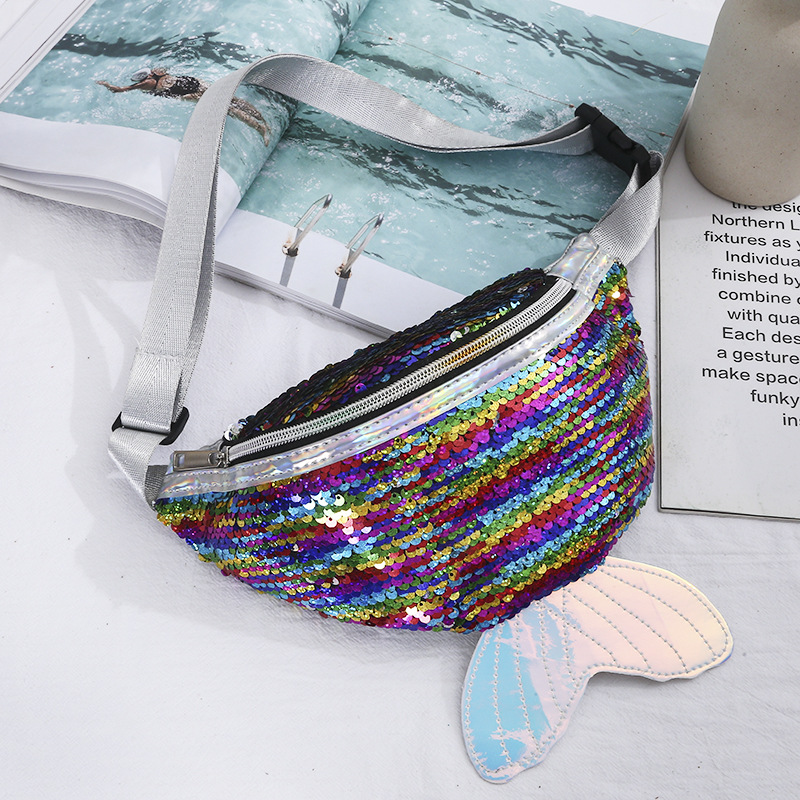 Pailletten Meisjes Taille Zakken Vrouwen Reizen Sport Riem Bag Vrouwelijke Fanny Packs Phone Pouch Kids Kinderen Mermaid Portemonnee Kleine portemonnee