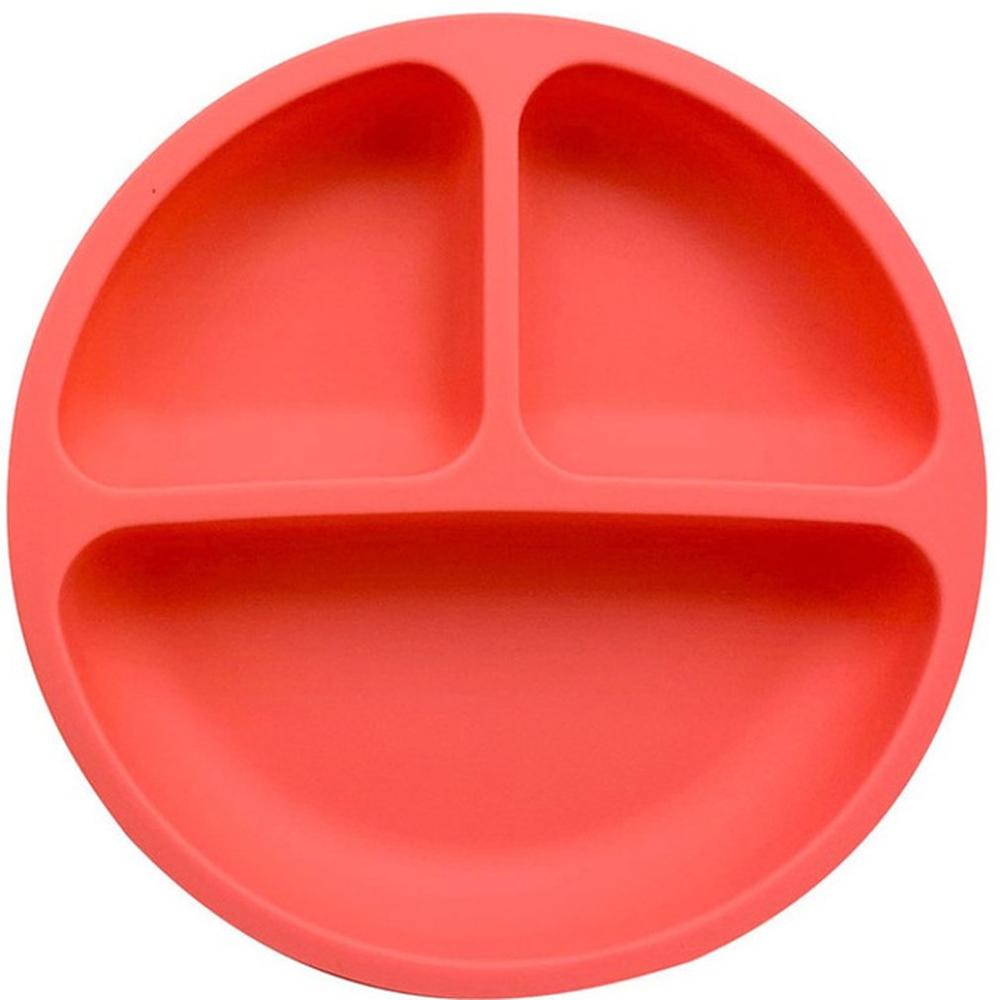 Vajilla de silicona para bebé, vajilla de almacenamiento de alimentos, platos de frutas, platos para alimentación para niños, cuencos, bandeja anticaída: Cool Orange
