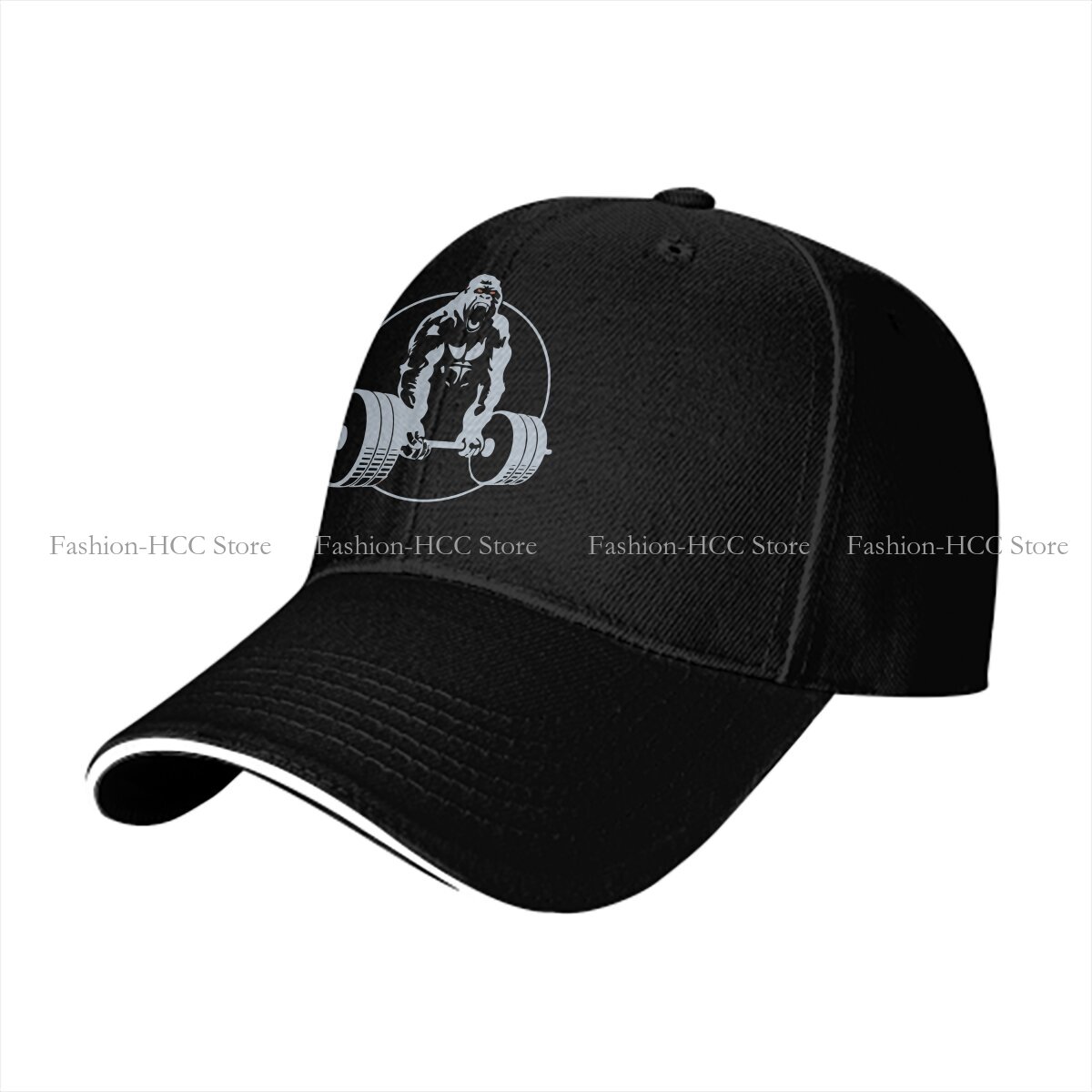 Washed Men's Baseball Cap Gym Gorilla Bodybuilding Fitness Trucker Snapback Caps Dad Hat Animal Weightlifting