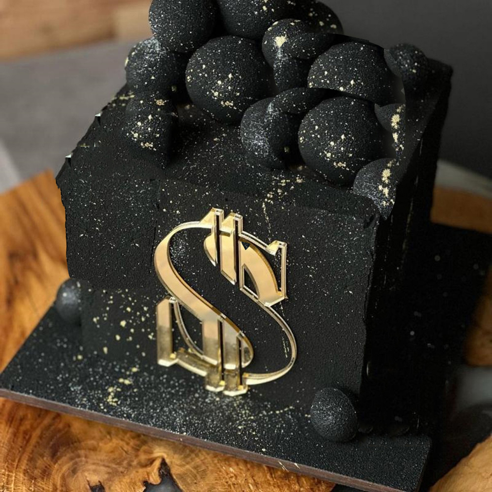 3pcs Unique Happy Birthday Cake Topper Gold Acrylic Birthday Cupcake Topper for Creativity Birthday Party Cake Decorations: light yellow