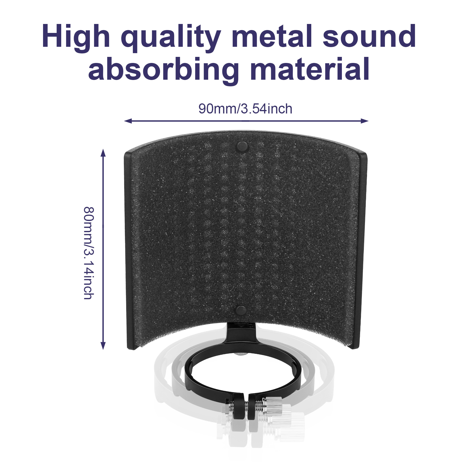 Mikrofon pop filter skjold filter skærm metal mesh tre lag mikrofon forrude cover skum mikrofon tilbehør