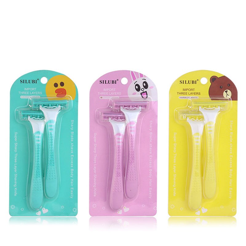 Drie-Layer Rvs Blade Scheermes 2 Sets Van Kam Set Been Scheren Apparaat Voor Verwijderen Body Haar SU263