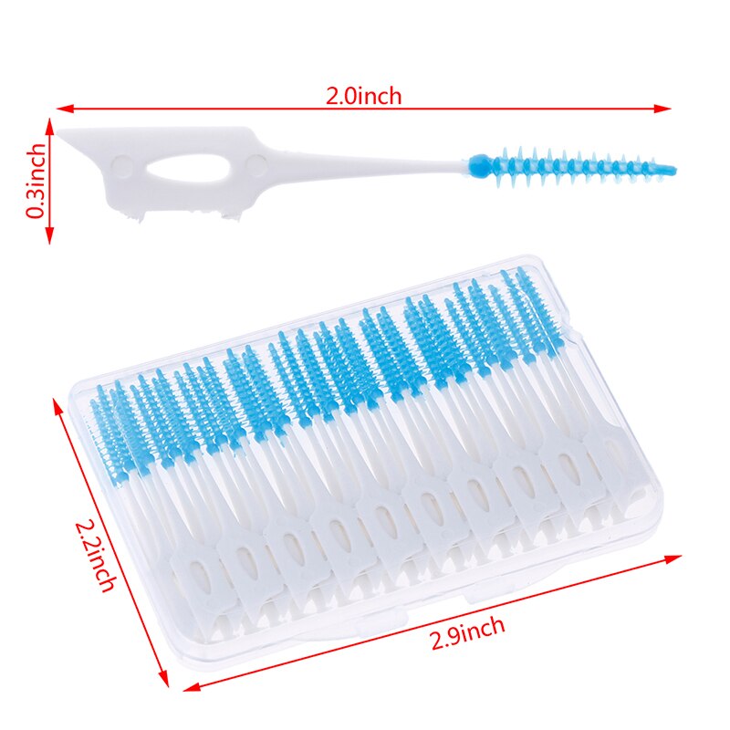 40Pcs/Box Push-Pull Interdental Brush Gum Interdental Brush Toothbrush Oral Care Toothpick Orthodontic Wire Brush