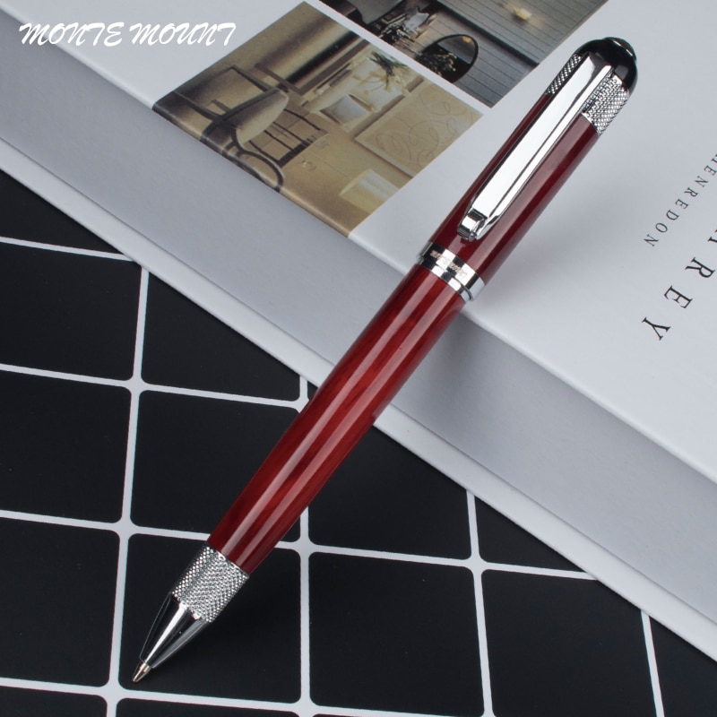 Stylo logo gravure MONTE monture rouge de luxe stylo à bille métal fournitures d'écriture stylos à bille
