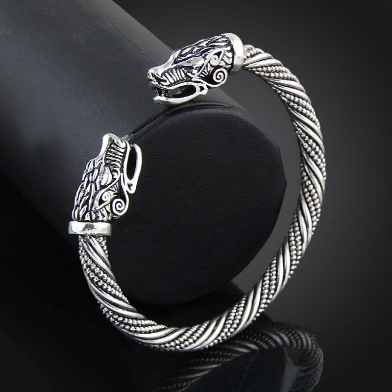 LAKONE Teen Wolf Head Bracelet Indian Jewelry Accessories Viking Bracelet Men Wristband Cuff Bracelets For Women Bangles