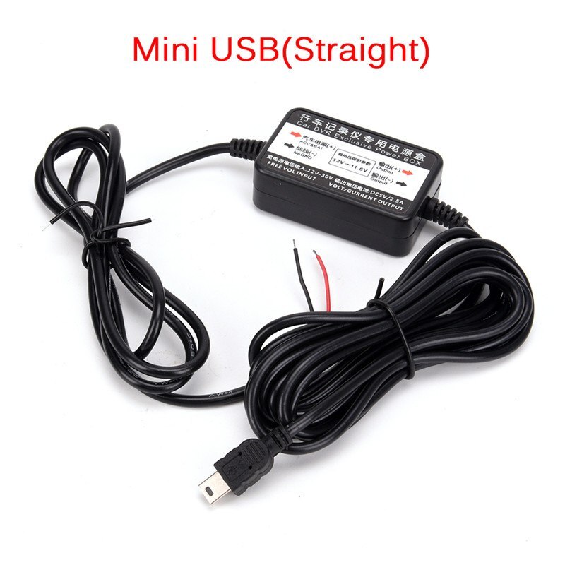 Micro/Mini chargeur de voiture USB | Câble dur, convertisseur onduleur de puissance, pour tablette, téléphone, enregistreur DVR, GPS, 2 * 1.18po: A