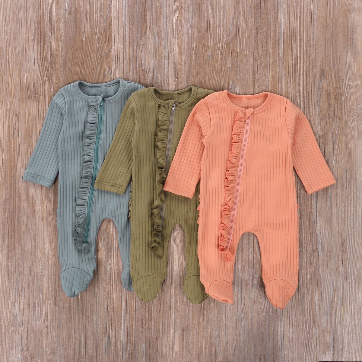 Baby Sleepwear Cotton Soft Kids Boy Girls Pajamas Autumn Warm Solid Long Sleeve Nightwear Clothes Kids Clothing 0-6 Months