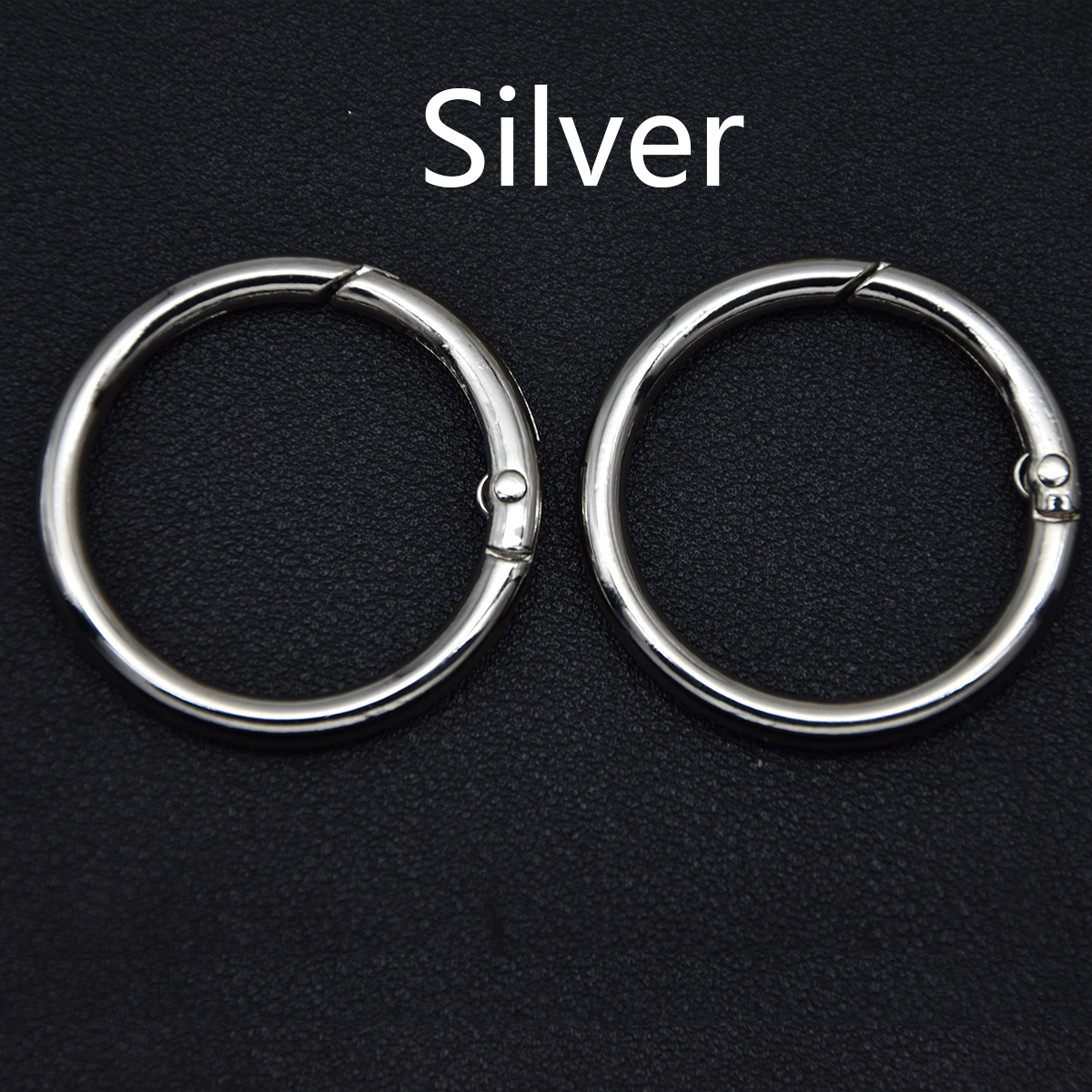 5pcs Metal O Ring Spring Clasps for DIY Jewelry Openable Round Carabiner Keychain Bag Clips: 3/4" / Silver
