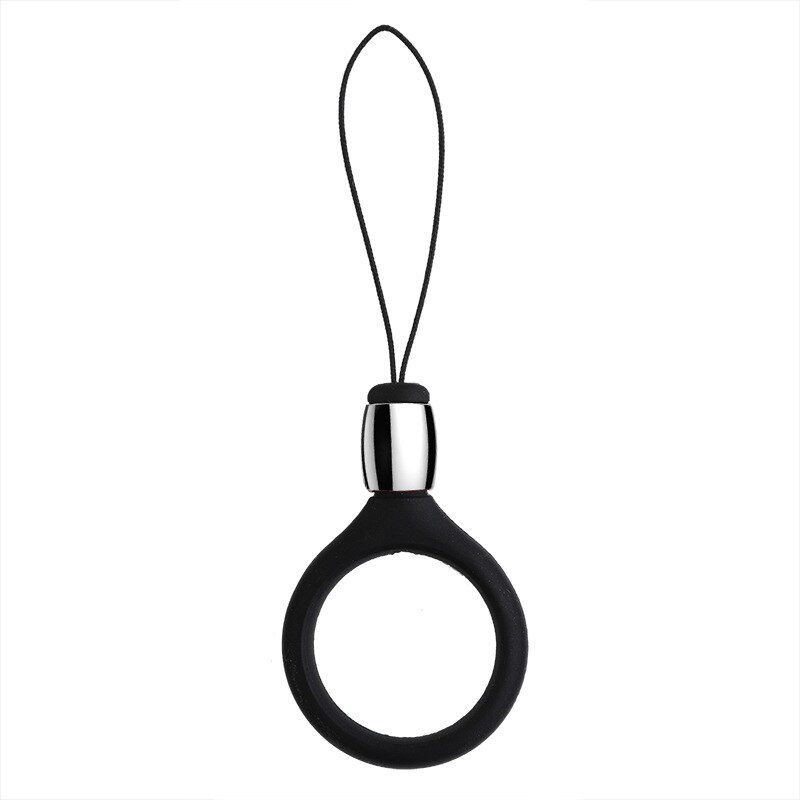 Universal Silicone Lanyard For Keys Phones Strap Keycord Lanyards Finger Rings Mobile Phone Accessories DIY Hang Rope Key Ring: black