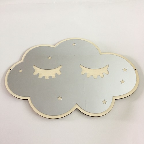Decoración Para el hogar, espejo de pared con de unicornio, espejo acrílico para la habitación de los niños bebés, decoración creativa, para niños: Cloud