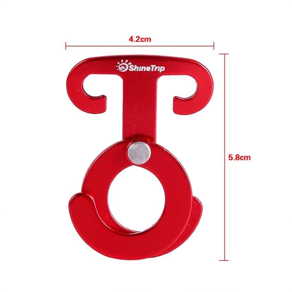 4pcs Multi Functie Alloy Aluminium Camping Tent Touw Gesp Self-vergrendeling Karabijnhaak Spanner Wind Touw Tent Stopper Hanger haak
