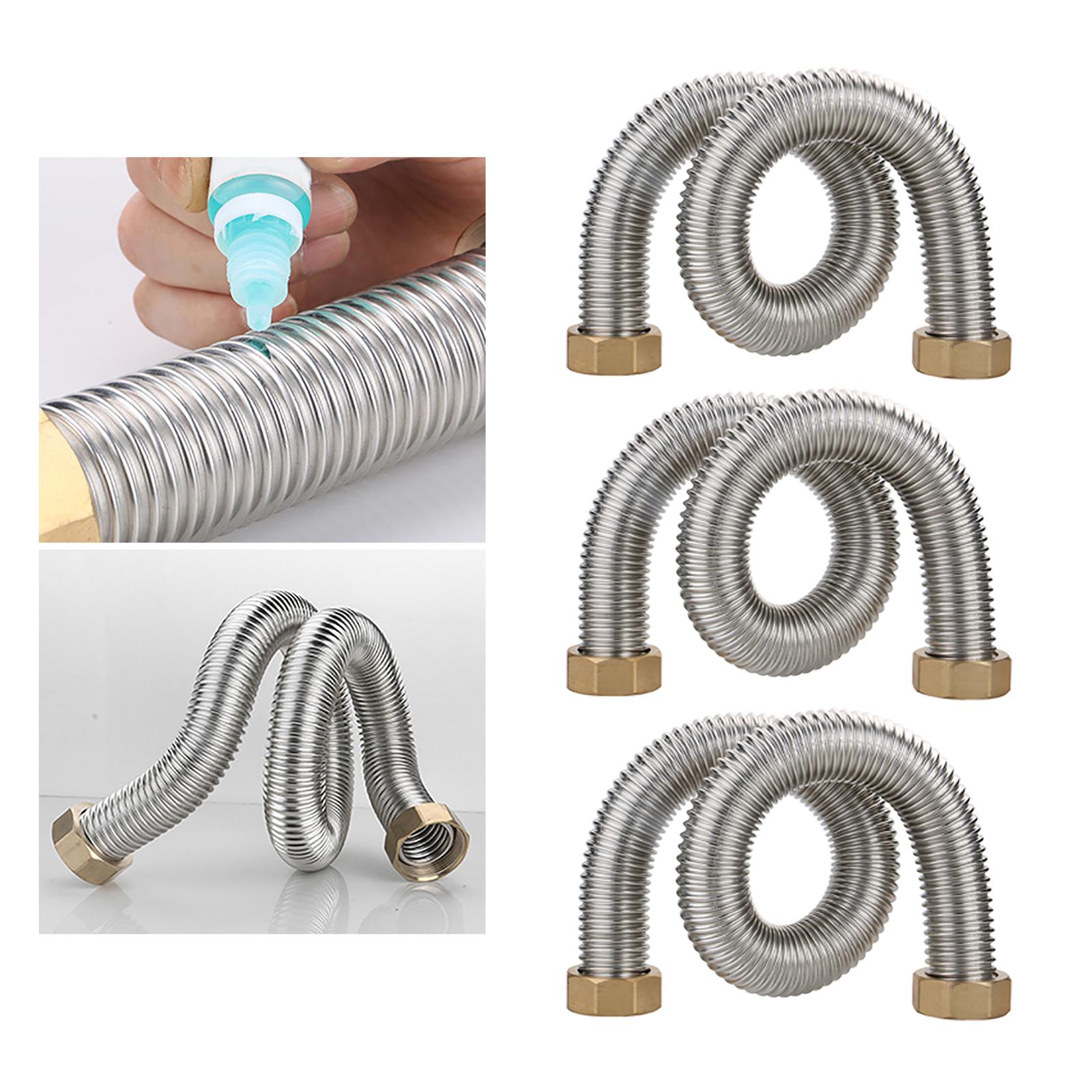 Heavy Duty Corrugated Pipe Heat-Resistant with 2 Washers Burst-Proof DN40 Steam Pipe for Floor Heating Pipes Boiler Water Supply