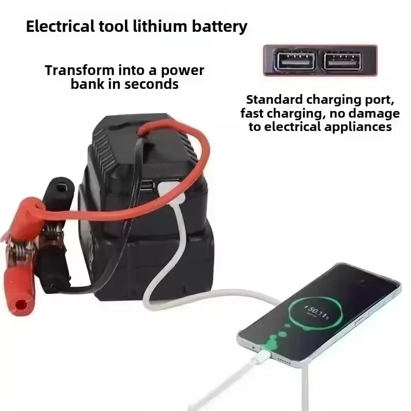 per Makita Batteria per auto salto antipasto Banca di alimentazione di emergenza al litio con clip in rame addensato con doppie porte di ricarica USB