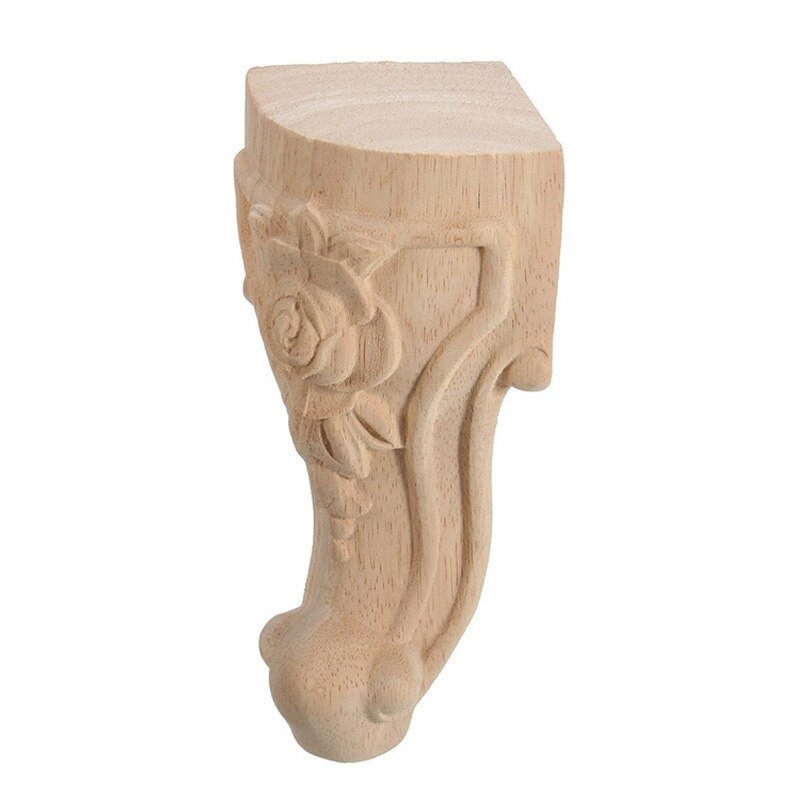Pieds de meuble en bois massif sculpté Style européen, 4 pièces 10x6cm, pieds de meuble TV