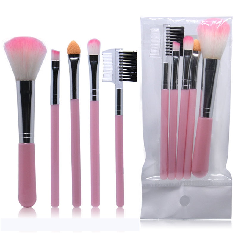 5pcs Full Women's Makeup Brushes Powder Eyeshadow Eyelash Cheek Color Brush Set Cosmetic Tool