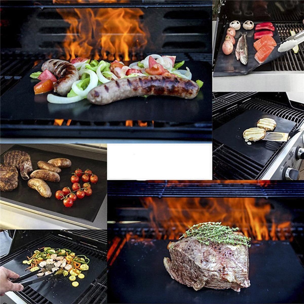 Non-Stick BBQ Grill Mat Barbecue Cooking Reusable Sheets Baking Mats