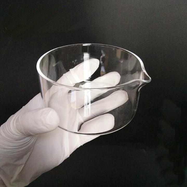 Glas krystal fad, krystalliserende fad plat bund med tud til laboratorie dia 60/90/100/125/150/180mm