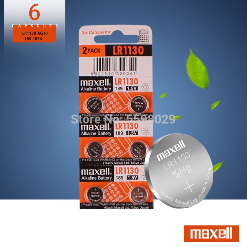 6 Stks/partij 100% Originele Voor Maxell LR1130 L1131 LR54 189 389 11.6*3.1Mm 1.5V Knoopcel Batterie