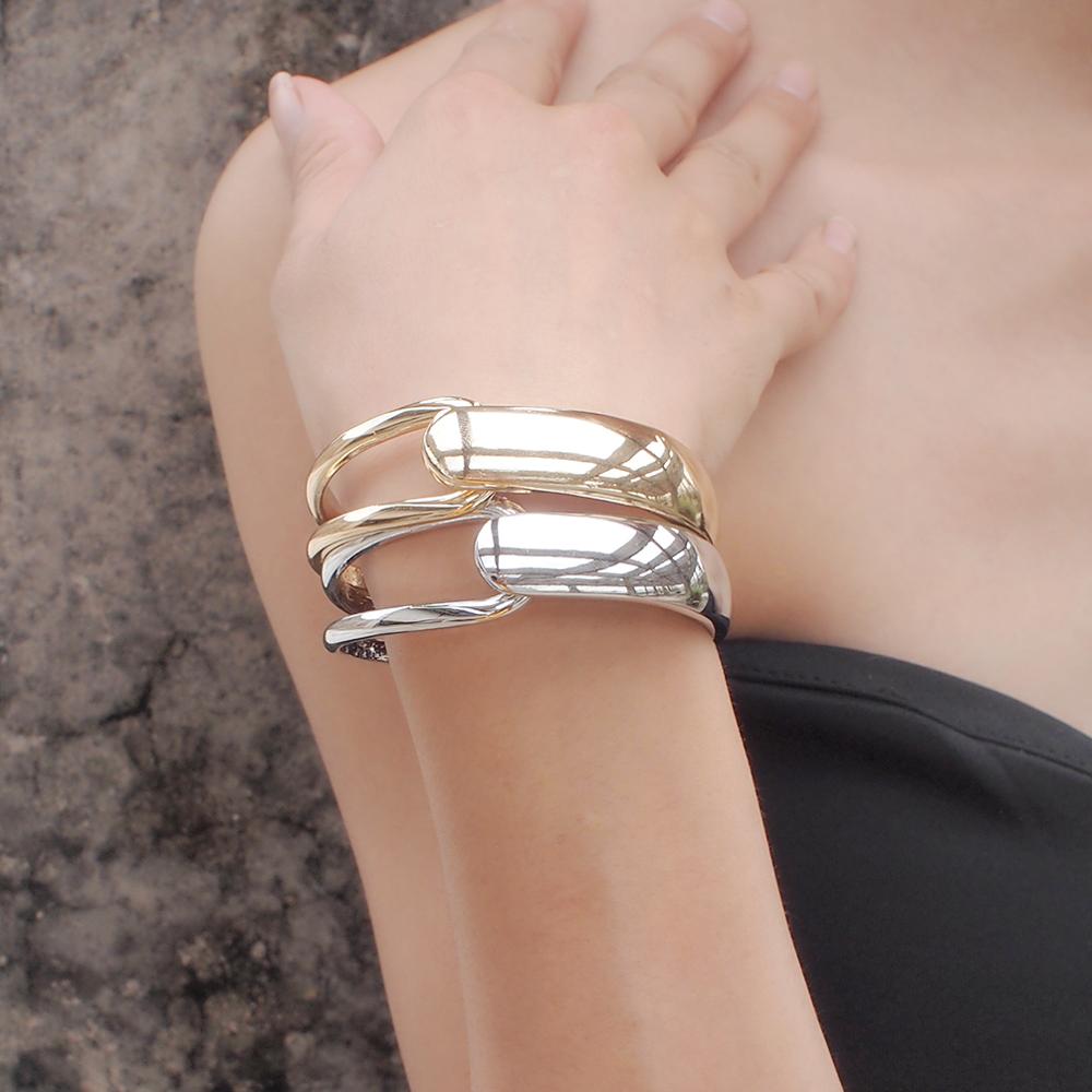 MANILAI Punk Legering Grote Armbanden Armbanden Trendy Gouden Zilveren Kleur Verklaring Manchet Armbanden Voor Vrouwen Sieraden Accessoires