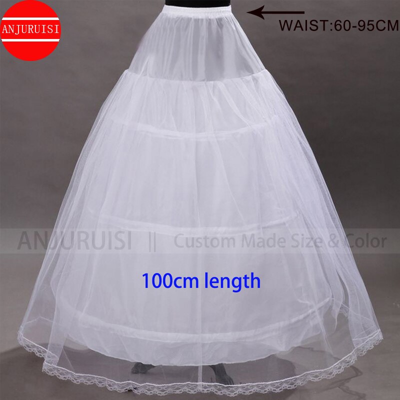 2 lag 3 bøjle elastisk talje brudekjole snøre kjole underkjole underskørt crinoline bryllup tilbehør jupon sous robe