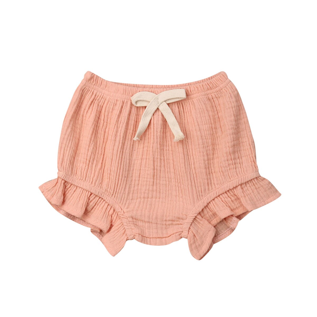 Bébé bébé fille coton couleur unie à volants PP Shorts couches couches couvre Bloomers vêtements d'été 0-18 M: Rose / 18M