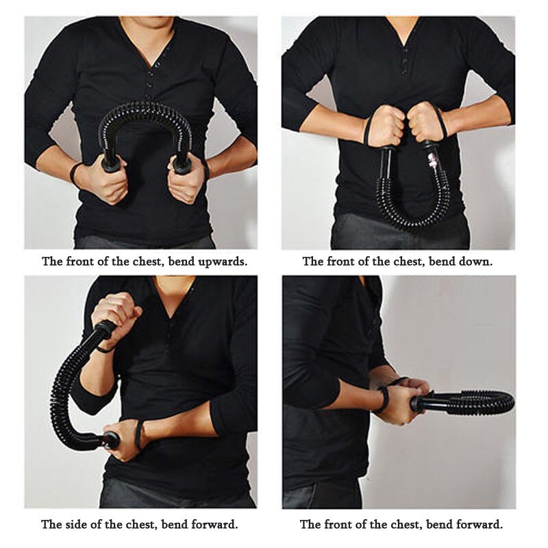 Multifunctional electroplating spring arm strength device Adjustable chest expander Muscle training arm strength bar