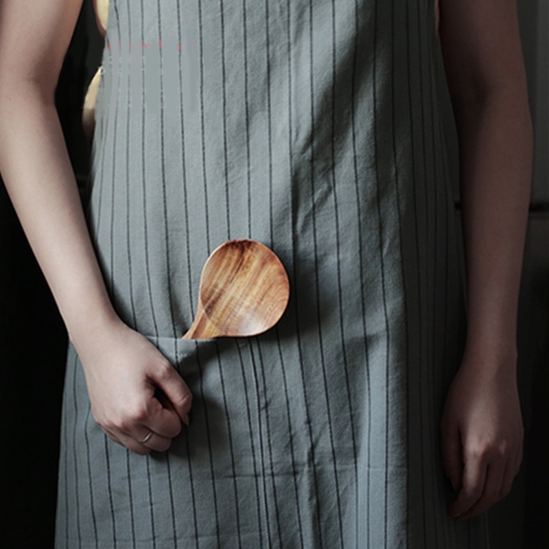 Natural Wooden Rice Paddle Spoon Non-stick Rice Scooper Food Serving Spoons Kitchen Utensils for Potato Salads