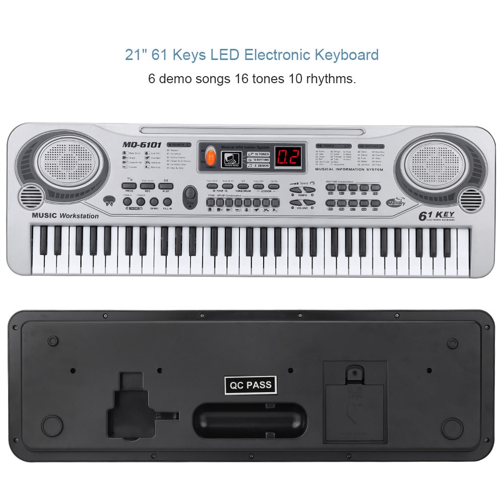 61-Key Keyboard Piano Piano Led Instrument Keyboard 21-Inch Music Education Double-Row Electronic Piano Children Begin