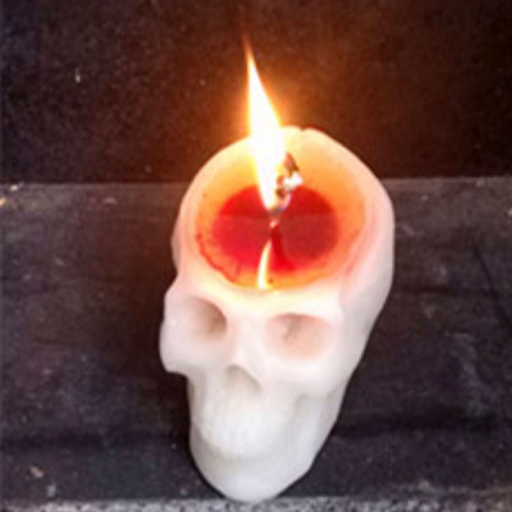 1 stk blødende kraniumlys grædende lys halloween stort røgfrit skelet terrorlys