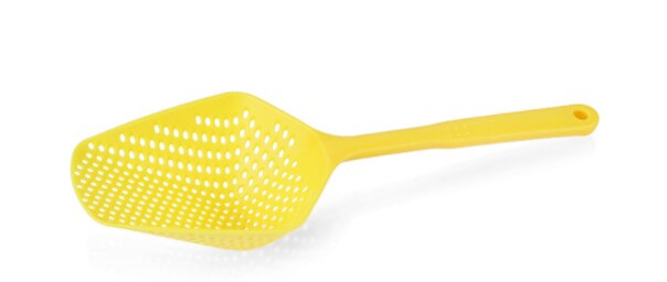 Palas de cocina creativas, colador de alimentos, cuchara de nailon, utensilios de drenaje, colador grande, filtro para sopa, accesorios de cocina para el hogar: YELLOW
