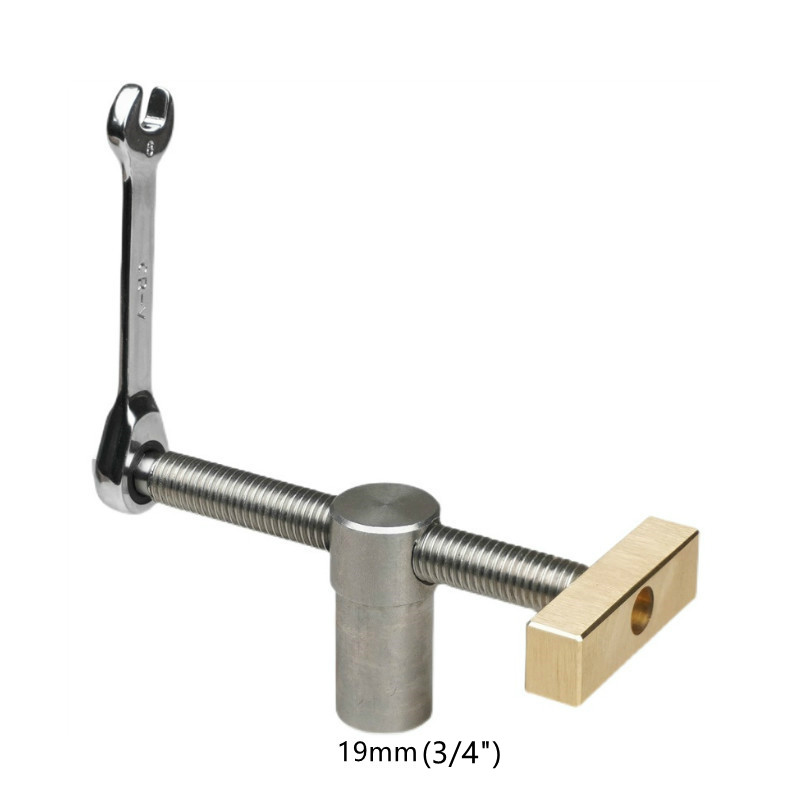 Houtbewerking Desktop Clip Snelle Vaste Klem Messing Armatuur Vise En Holing Boor Voor 19/20Mm Hond Gat joinery Werkbanken Gereedschap: 19mm