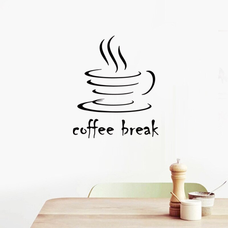 coffee break Wall Sticker living room bedroom Cafe decoration Mural Art Decals wallpaper home decor stickers