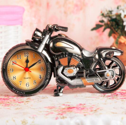 motorcycle bicycle retro train alarm clock student home desktop decoration Alarm Clocks favor: Motorcycle black O