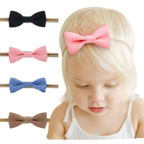 4 pçs/lote Bebés Sólidos Fita Cabelo Arcos Headbands Faixas de Cabelo Grande Arco para a Criança