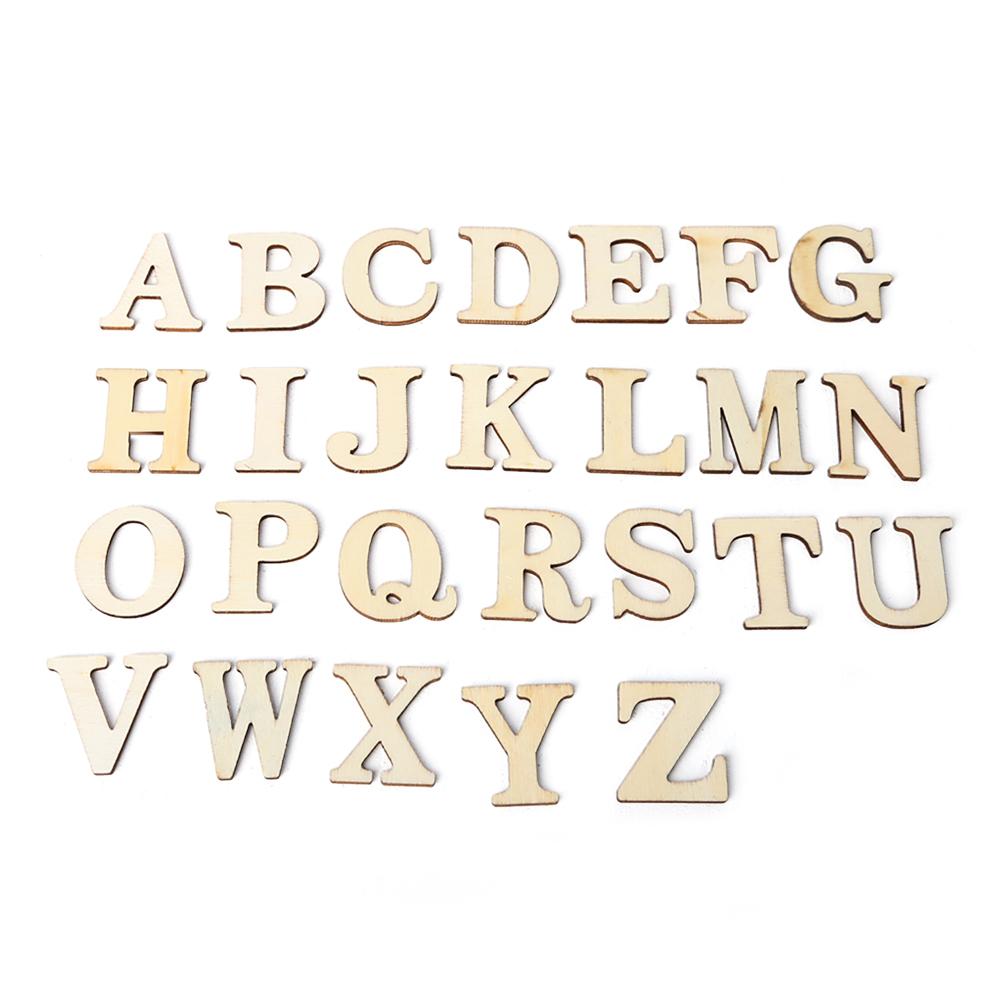 26 English Alphabet Letters Wood Number Wooden Household Arts Crafts Letter Digital Display Arts Crafts Letter Display: Letters Alphabet 