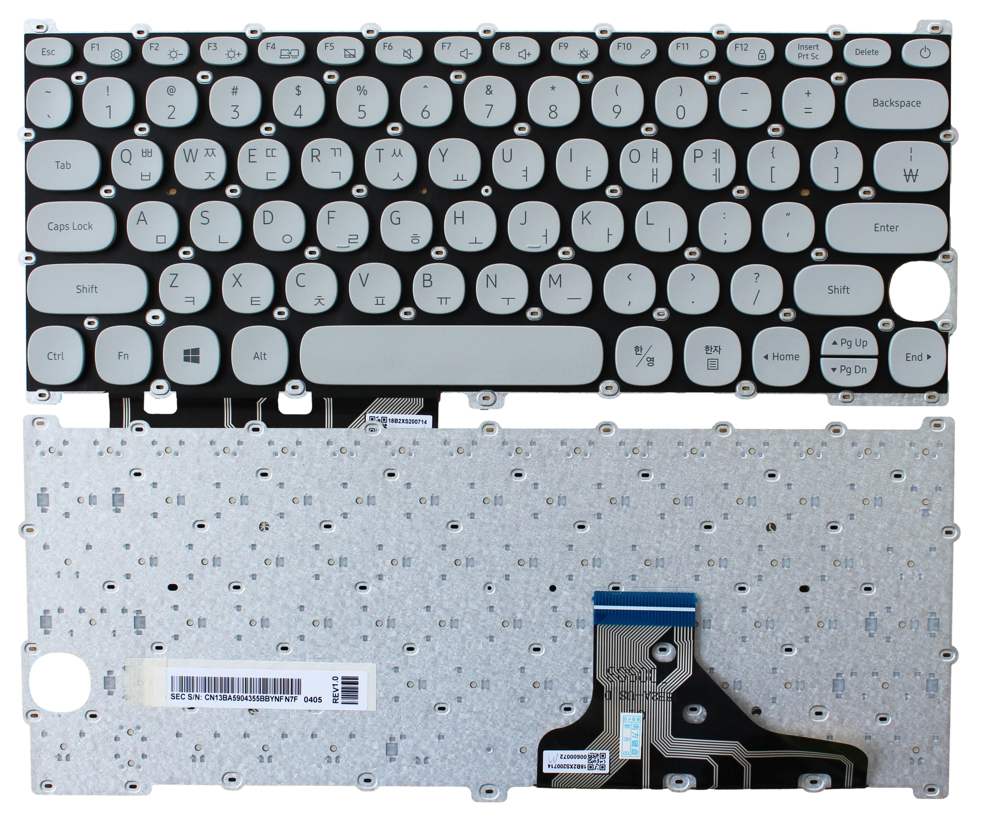 Korean Gray Laptoop Keyboard for Samsung Notebook Flash 530XBB 530XBV 531XBB K01 02 03