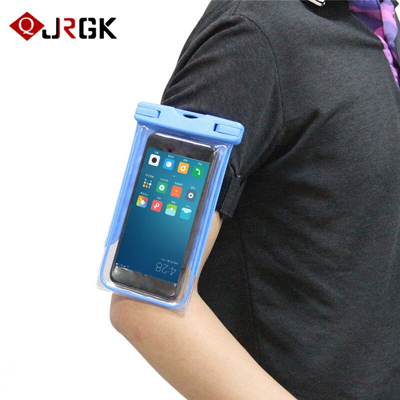 Waterdichte telefoonhoes met sportarmband voor iphone / samsung / lg / htc / nokia / blu-ray universeel 6 inch