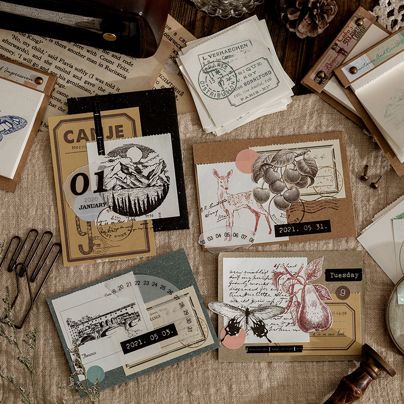 Livre de voyage avec animaux de la Jungle, 50 feuilles de papier artisanal rétro décoratif Vintage pour Scrapbooking, planificateur de Journal intime, DIY bricolage